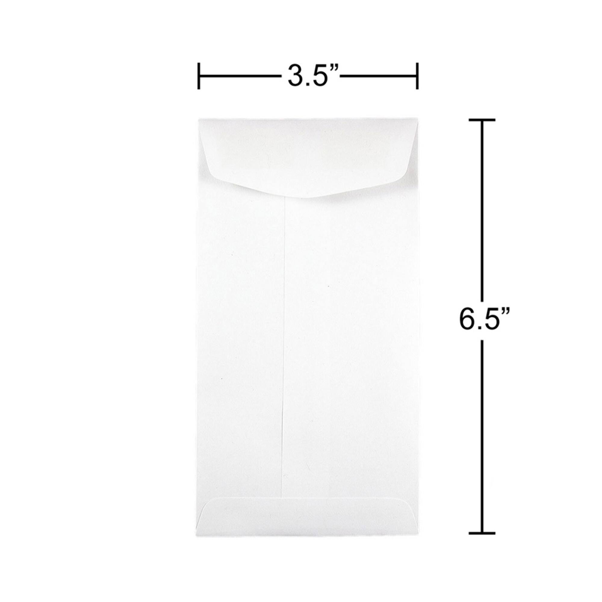 JAM Paper 3.5" x 6.5" White Coin Business Envelopes